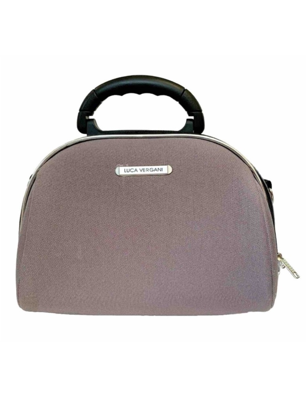 Luca Vergani Grey Cosmetic Makeup Bag Luggage Tote Pockets Compartments Handle